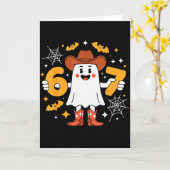6 7 Halloween-Geist 67 Meme Gen Alpha Six Seven  Karte (Gelbe Blume)