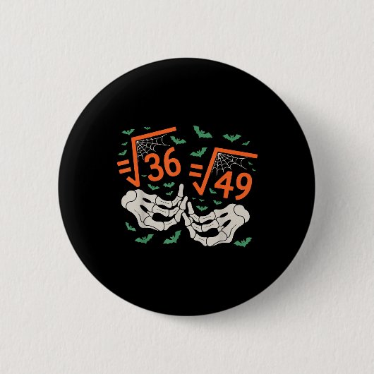6 7 Halloween-Mathe Quadratwurzel 67 Meme Gen Alph Button (Vorderseite)