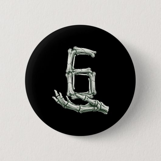 6 7 Halloween-Skelett Lustig 67 Meme Gen Alpha Sec Button (Vorderseite)