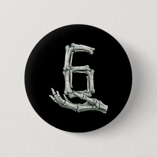 6 7 Halloween-Skelett Lustig 67 Meme Gen Alpha Sec Button