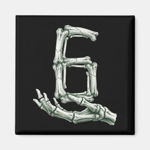 6 7 Halloween-Skelett Lustig 67 Meme Gen Alpha Sec Magnet