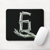 6 7 Halloween-Skelett Lustig 67 Meme Gen Alpha Sec Mousepad (Mit Mouse)