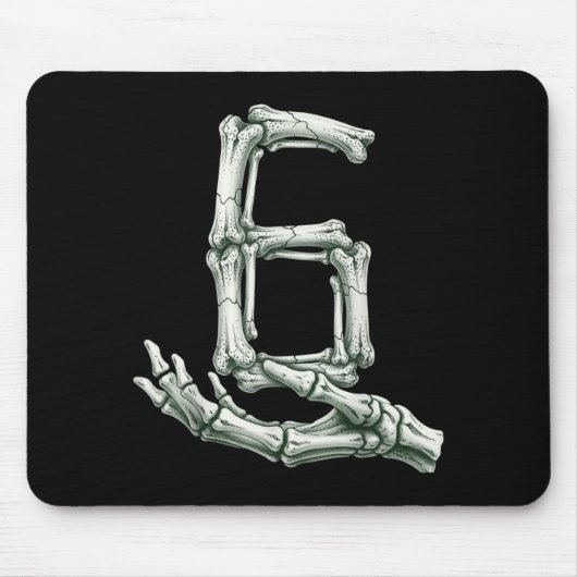 6 7 Halloween-Skelett Lustig 67 Meme Gen Alpha Sec Mousepad (Vorne)