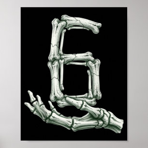 6 7 Halloween-Skelett Lustig 67 Meme Gen Alpha Sec Poster