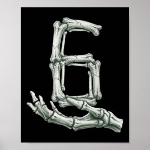 6 7 Halloween-Skelett Lustig 67 Meme Gen Alpha Sec Poster