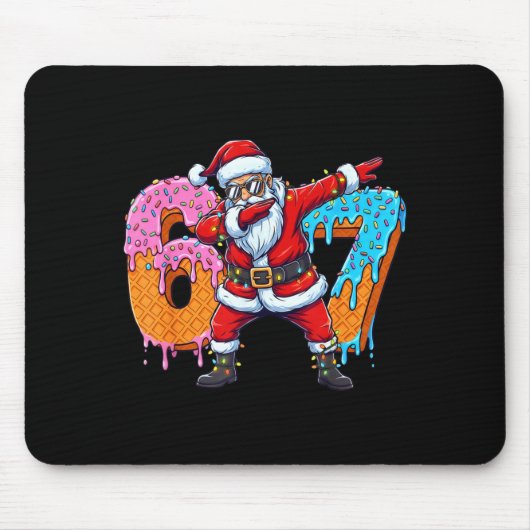 6 7 Ice Cream Drip Santa Six Seven Meme Kids 67 Ch Mousepad (Vorne)
