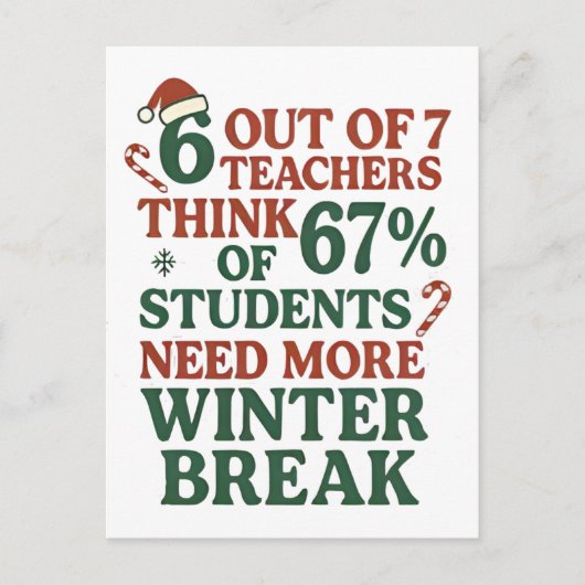 6 7 Lehrer Sechs Sieben 67 Weihnachtsmann Gen Alph Einladungspostkarte (Vorderseite)