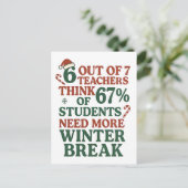 6 7 Lehrer Sechs Sieben 67 Weihnachtsmann Gen Alph Einladungspostkarte (Stehend Vorderseite)