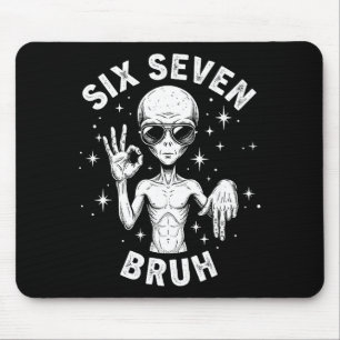 6 7 Lustig 67 Sechs Sieben Alien Bruh Hand Jungen Mousepad