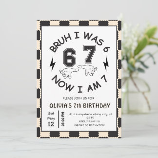 6 7 Meme 7. Geburtstag Retro Einladung