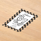 6 7 Meme Birthday Black Checkerboard Invitation Acryleinladungen (Ablage )