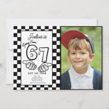 6 7 Meme Birthday Black Checkerboard Photo