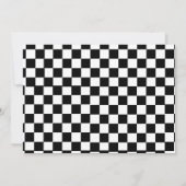 6 7 Meme Birthday Black Checkerboard Photo Einladung (Rückseite)