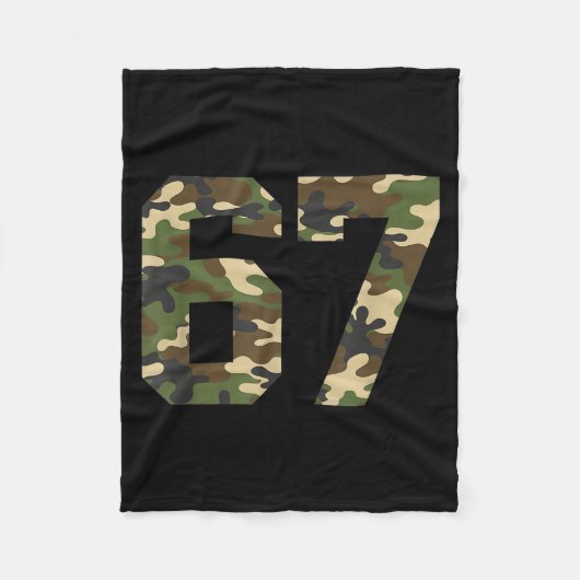 6-7 Meme Camo Cool Six-seven Funny 67 Gen Z Alpha Fleecedecke (Vorderseite)