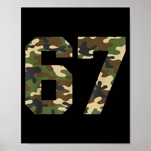 6-7 Meme Camo Cool Six-seven Funny 67 Gen Z Alpha Poster (Vorne)