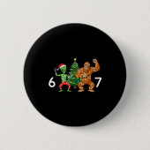 6 7 Meme Christmas Alien Sasquatch Six Seven Fun Button (Vorderseite)