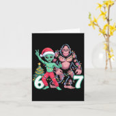 6 7 Meme Christmas Alien Sasquatch Six Seven Fun  Karte (Gelbe Blume)