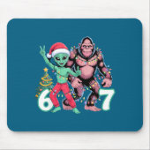 6 7 Meme Christmas Alien Sasquatch Six Seven Fun Mousepad (Vorne)
