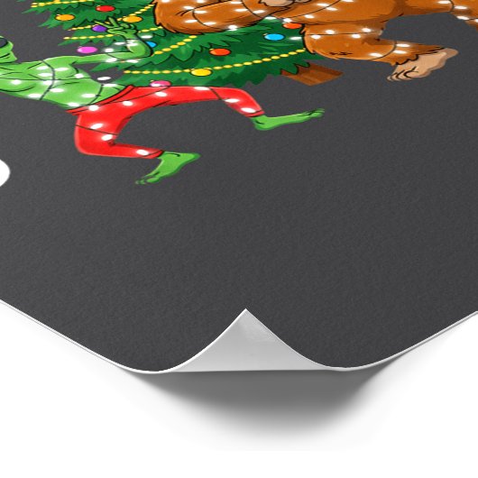 6 7 Meme Christmas Alien Sasquatch Six Seven Fun  Poster (Ecke)