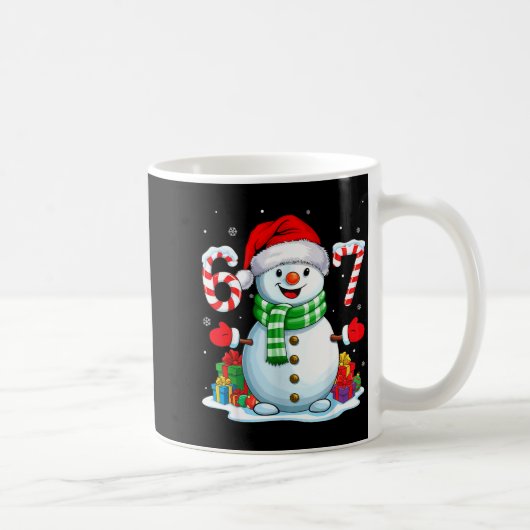 6 7 Meme Christmas Funny Snowman Six Seven 67 Men  Kaffeetasse (Rechts)