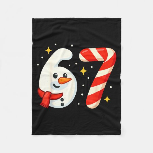 6 7 Meme Christmas Shirt 67 Six Seven Snowman Boy  Fleecedecke (Vorderseite)