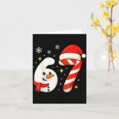 6 7 Meme Christmas Shirt 67 Six Seven Snowman Boy  Karte (Gelbe Blume)