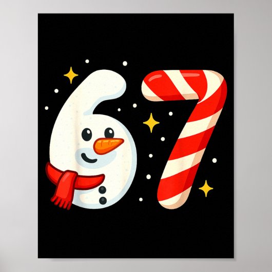 6 7 Meme Christmas Shirt 67 Six Seven Snowman Boy Poster (Vorne)