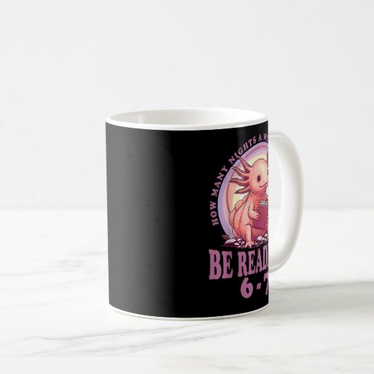 6 7 Meme Englieacher Funny 67 Reading Axolotl Kaffeetasse (VorderseiteRechts)