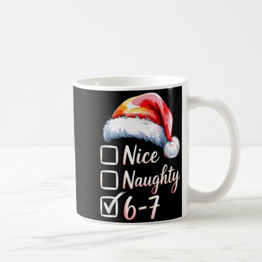 6-7 Meme Funny Christmas Retro Santa Hat Xmas 6 7 Kaffeetasse (Rechts)