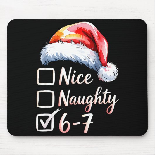 6-7 Meme Funny Christmas Retro Santa Hat Xmas 6 7 Mousepad (Vorne)