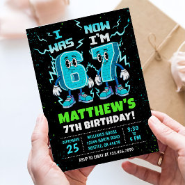 6 7 Meme Graffiti Six Seven Geburtstag Einladung