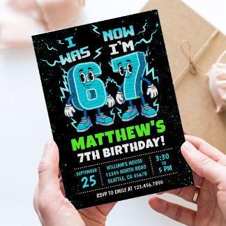 6 7 Meme Graffiti Six Seven Geburtstag Einladung