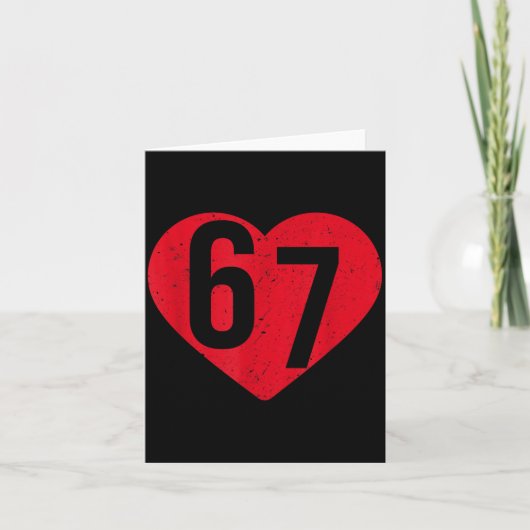 6 7 Meme Heart Gen Alpha Six Seven 67 Valentines B Karte (Vorderseite)