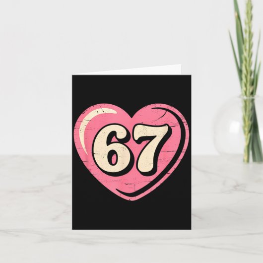 6 7 Meme Heart Gen Alpha Six Seven 67 Valentines K Karte (Vorderseite)