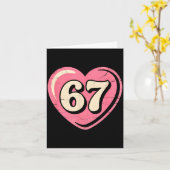 6 7 Meme Heart Gen Alpha Six Seven 67 Valentines K Karte (Gelbe Blume)