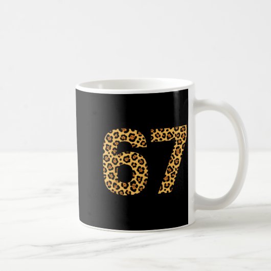 6-7 Meme Leopard Cheetah Cool Six-seven Funny 67 G Kaffeetasse (Rechts)