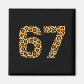 6-7 Meme Leopard Cheetah Cool Six-seven Funny 67 G Magnet (Vorne)