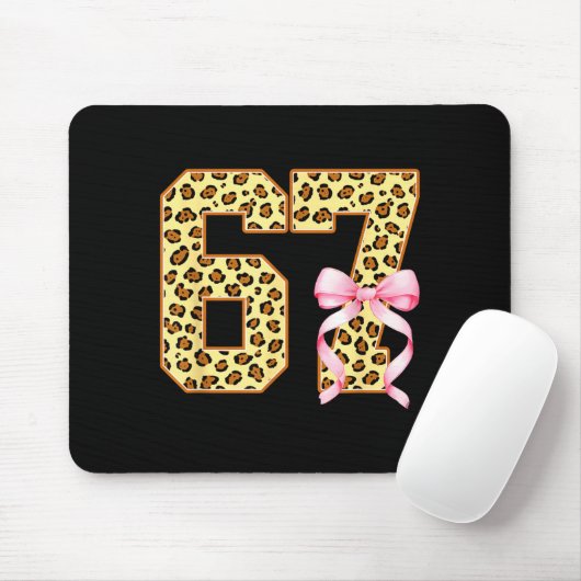 6-7 Meme Leopard Cheetah Cool Six-seven Funny 67 G Mousepad (Mit Mouse)