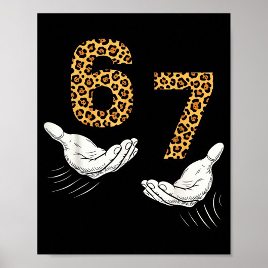 6-7 Meme Leopard Cheetah Cool Six-seven Funny  Poster (Vorne)