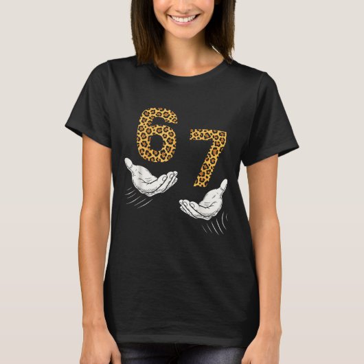 6-7 Meme Leopard Cheetah Cool Six-seven Funny  T-Shirt (Vorderseite)