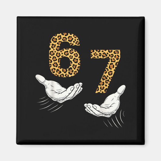 6-7 Meme Leopard Gepard Cool Sechs-sieben Lustig Magnet (Vorne)