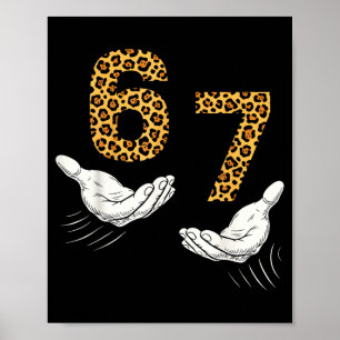 6-7 Meme Leopard Gepard Cool Sechs-sieben Lustig Poster