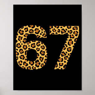 6-7 Meme Leopard Gepard Cool Six-seven Lustig 67 G Poster