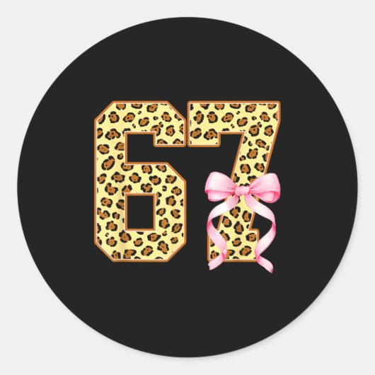 6-7 Meme Leopard Gepard Cool Six-seven Lustig 67 G Runder Aufkleber (Vorderseite)
