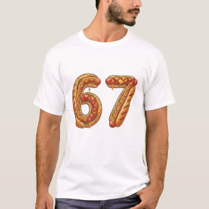 6 7 Meme Matching Hot Dogs 67 Schlafanzug Six Seve T-Shirt