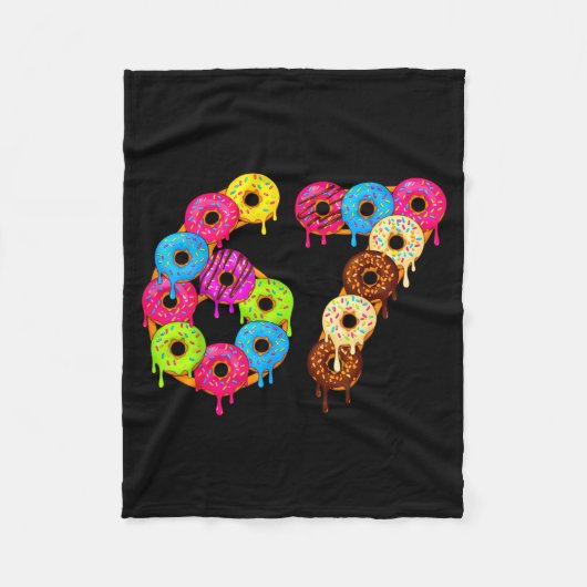 6 7 Meme Matching Love Donuts 67 Pajamas Kids Six Fleecedecke (Vorderseite)