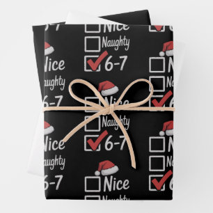 6-7 Meme Nett Unartig 67 Weihnachten Gehirn Fäulni Geschenkpapier Set