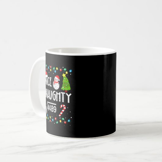 6 7 Meme Nice Naughty 67 Christmas Brain Rot Funny Kaffeetasse (Vorderseite Links)