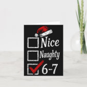 6-7 Meme Nice Naughty 67 Christmas Brain Rot Funny Karte (Vorderseite)