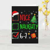 6-7 Meme Nice Naughty 67 Christmas Brain Rot Funny Karte (Gelbe Blume)